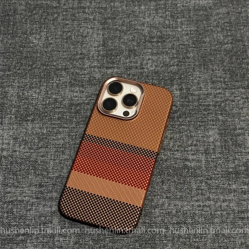 2026 New Mountain Relief Carbon Case for iPhone 16 15 Pro Max MagSafe Back Cover Hard PC Buttons Frame Protective Phone Shell