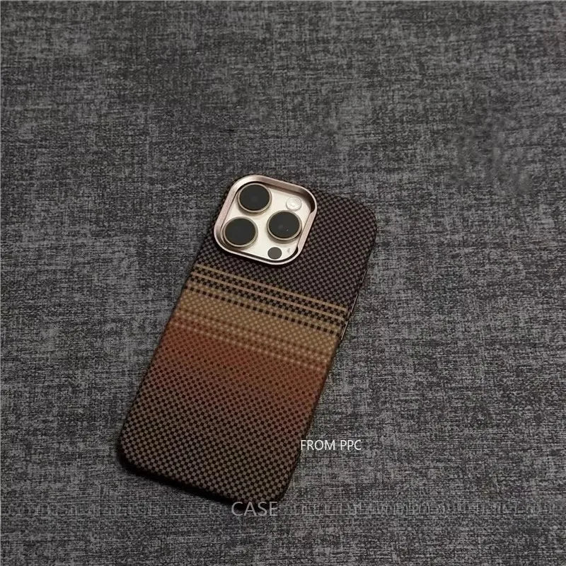 2026 New Mountain Relief Carbon Case for iPhone 16 15 Pro Max MagSafe Back Cover Hard PC Buttons Frame Protective Phone Shell