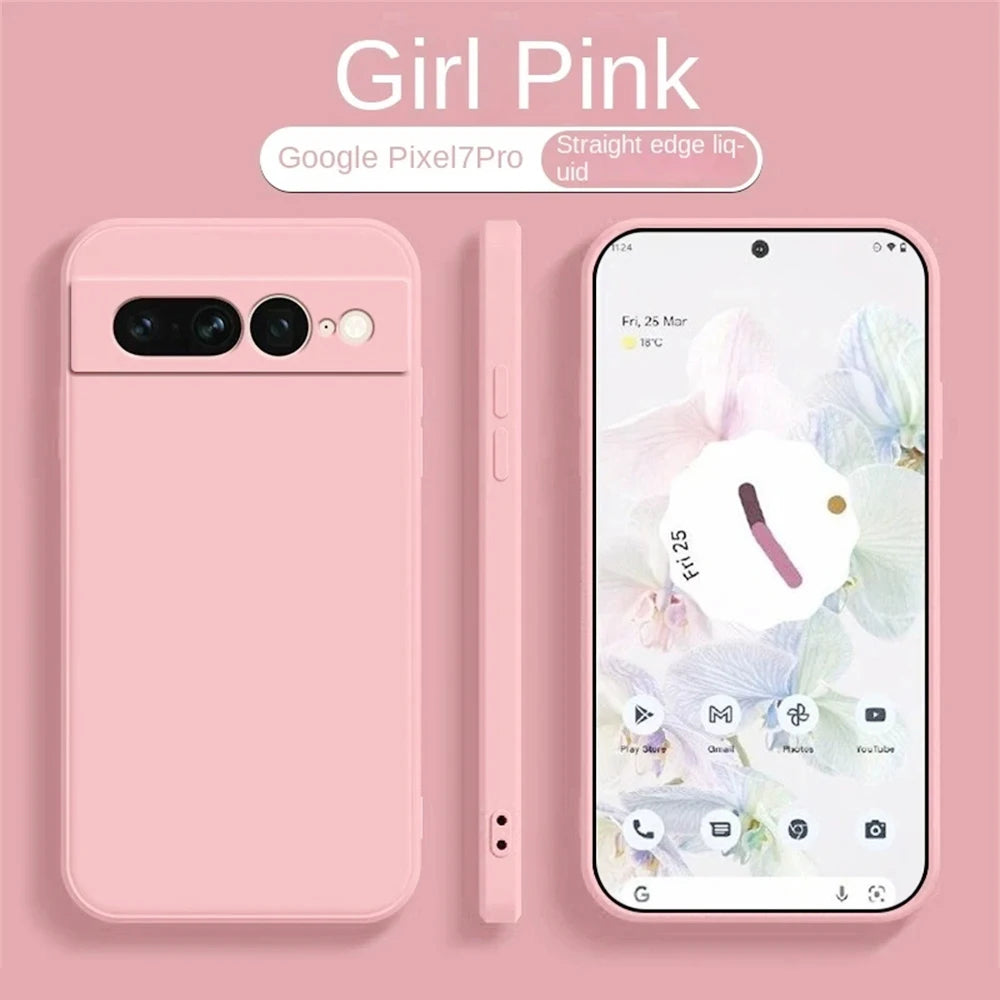 Liquid Silicone Soft Solid Color For Google Pixel 9 9A Shockproof Cases For Google Pixel 6 7 6A 7A Case Pixel 8 Pro 7A 7 Cover