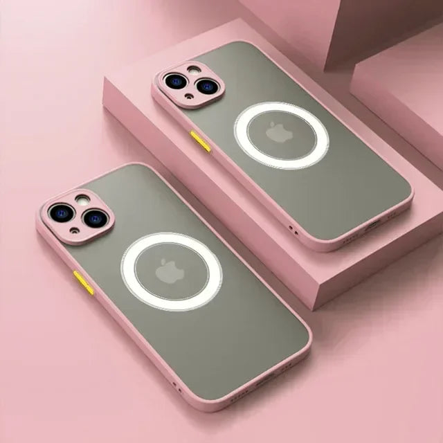 2026 NEW Hard Matte Case For iPhone 17 16 15 14 13 12 Pro Max Plus Phone Magsafe Magnetic ireless Charge Cover funda Capa