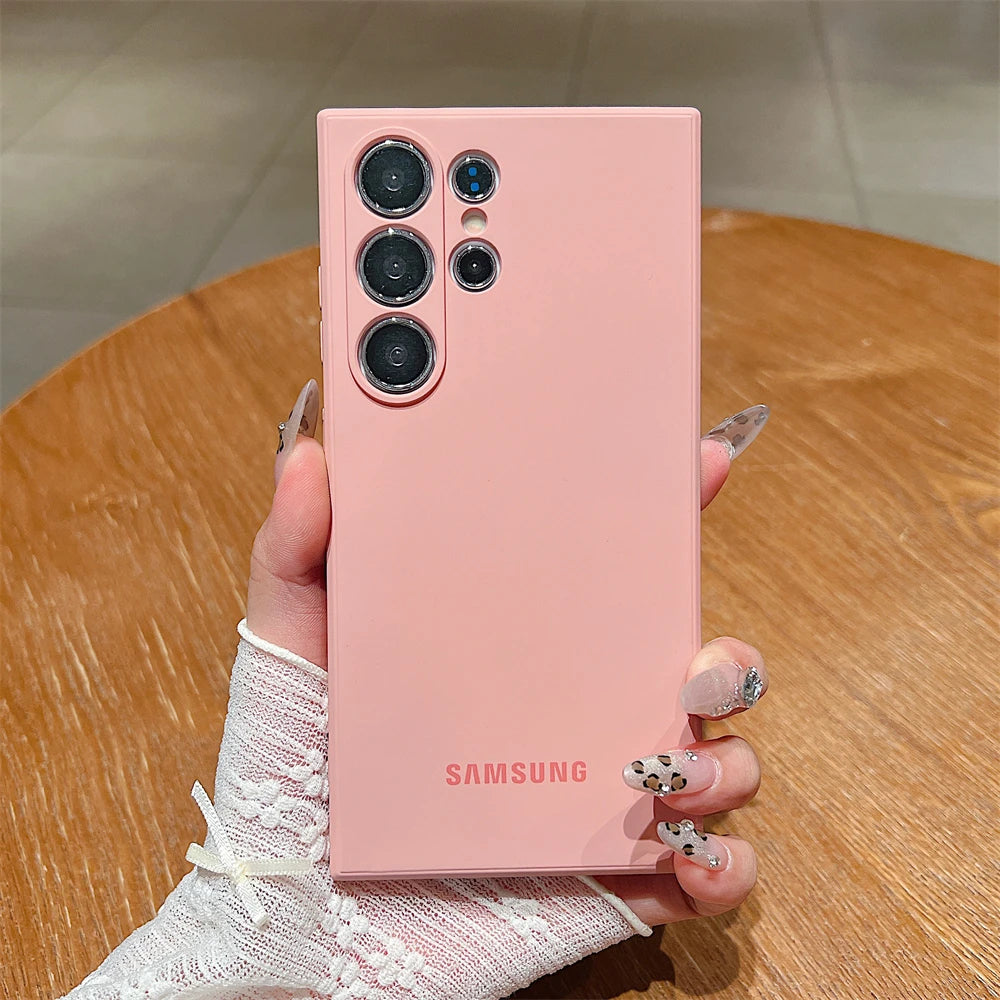 Luxury Matte Liquid Silicone Solid Phone Case for Samsung Galaxy S25 S24 S26 Ultra S23 S22 Plus S21 FE Shockproof Protect Cover