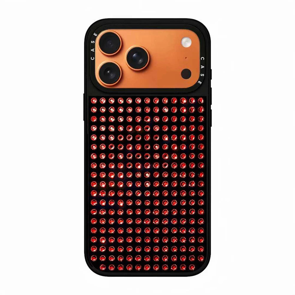 2026New Crystal Velvet Phone Case For iPhone 17Pro 16 15 Pro Max The Back is Covered in Diamonds Black Border Protective Cover