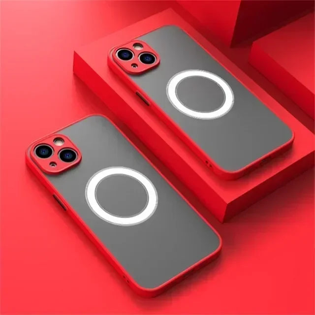 2026 NEW Hard Matte Case For iPhone 17 16 15 14 13 12 Pro Max Plus Phone Magsafe Magnetic ireless Charge Cover funda Capa
