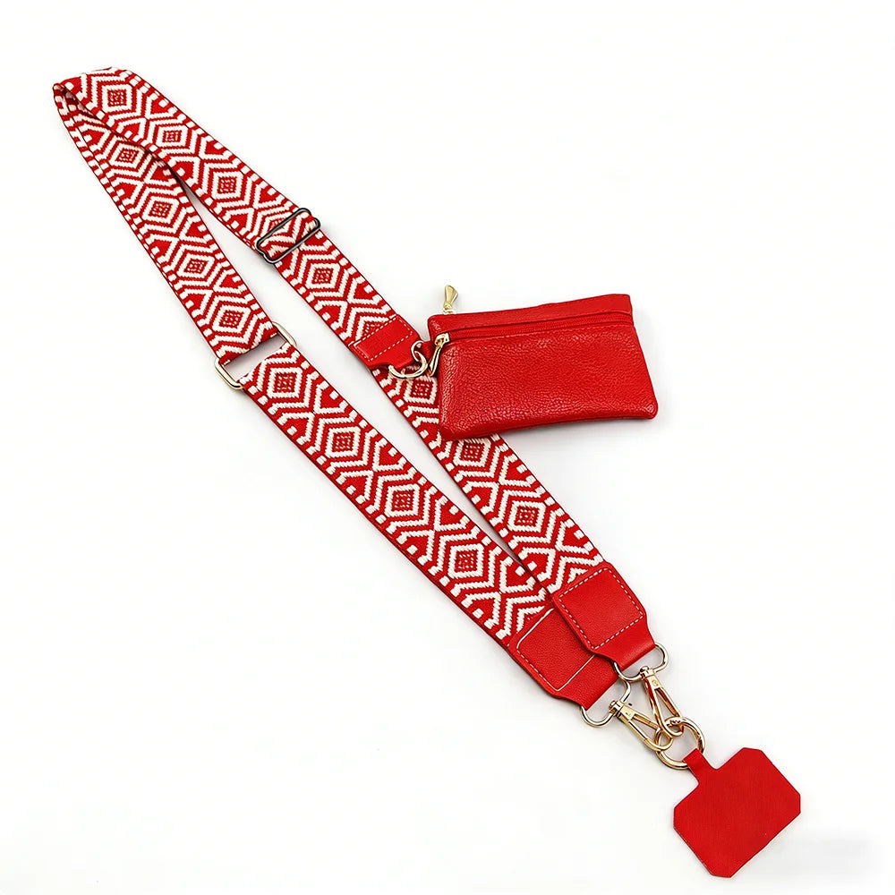 Bohemian Style Crossbody Mobile Phone Lanyards with Coin Purse Adjustable Disassembly Neck Strap for All Phone Case Accessories
