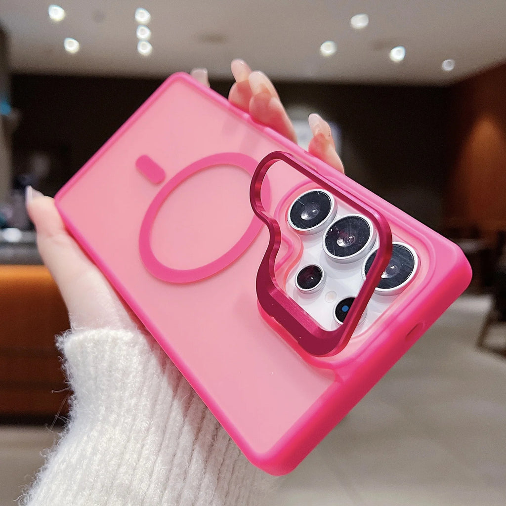 2026 Business Magnetic Case for Samsung Galaxy S24 Matte Soft Touch Anti-Yellow Phone Case with Metal Camera Frame S25ULTRA