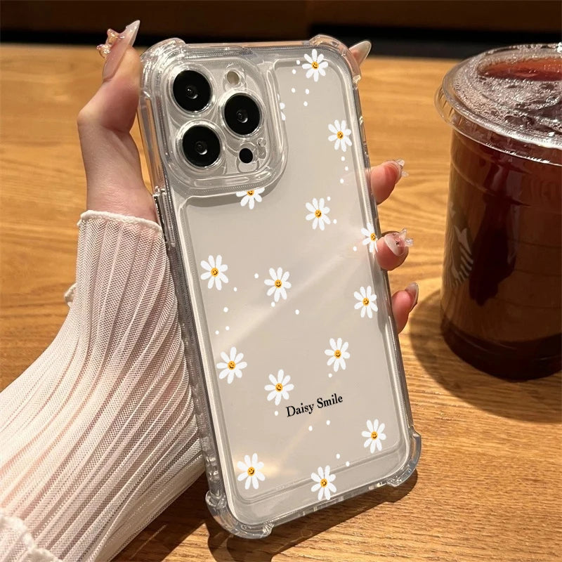 Daisy Flower Phone Cases For Samsung Galaxy S21 Ultra S22 S20 FE Plus Note 20 Ultra A54 A35 A34 A14 A24 A52 A05 A05S A53 A33 A04