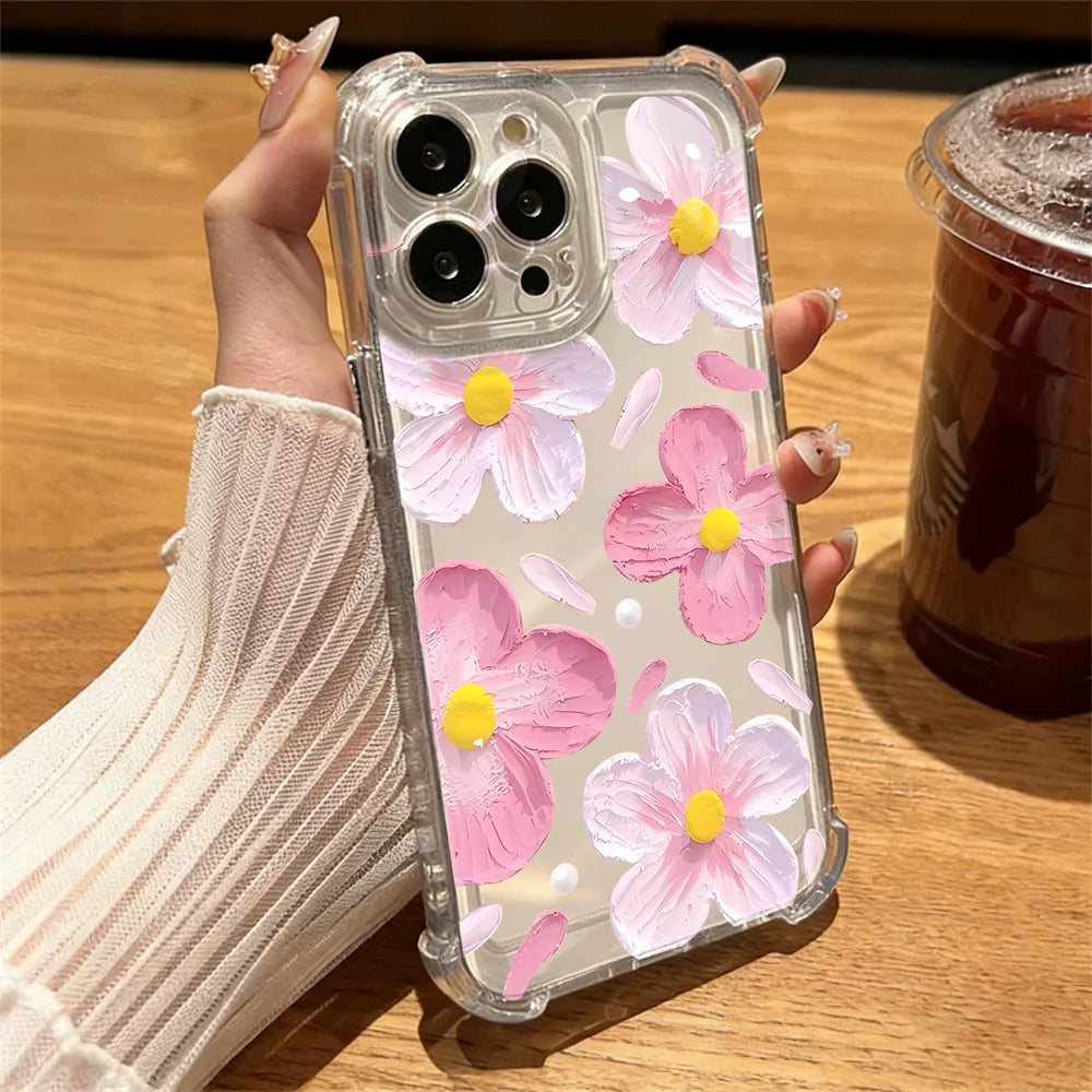 Daisy Flower Phone Cases For Samsung Galaxy S21 Ultra S22 S20 FE Plus Note 20 Ultra A54 A35 A34 A14 A24 A52 A05 A05S A53 A33 A04