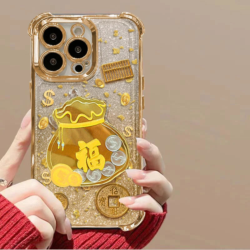2026 New Year 3D Lucky Bag Phone Case For Samsung Galaxy S22 S21 S20 Plus Ultra FE A57 A37 A05 A06 A05S A54 A24 A23 A52 Cover