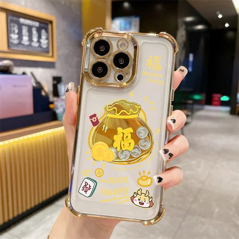 2026 New Year 3D Lucky Bag Phone Case For Samsung Galaxy S22 S21 S20 Plus Ultra FE A57 A37 A05 A06 A05S A54 A24 A23 A52 Cover