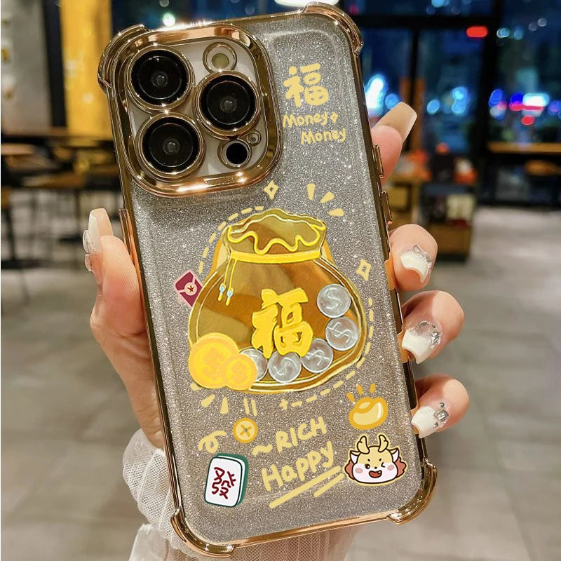 2026 New Year 3D Lucky Bag Phone Case For Samsung Galaxy S22 S21 S20 Plus Ultra FE A57 A37 A05 A06 A05S A54 A24 A23 A52 Cover