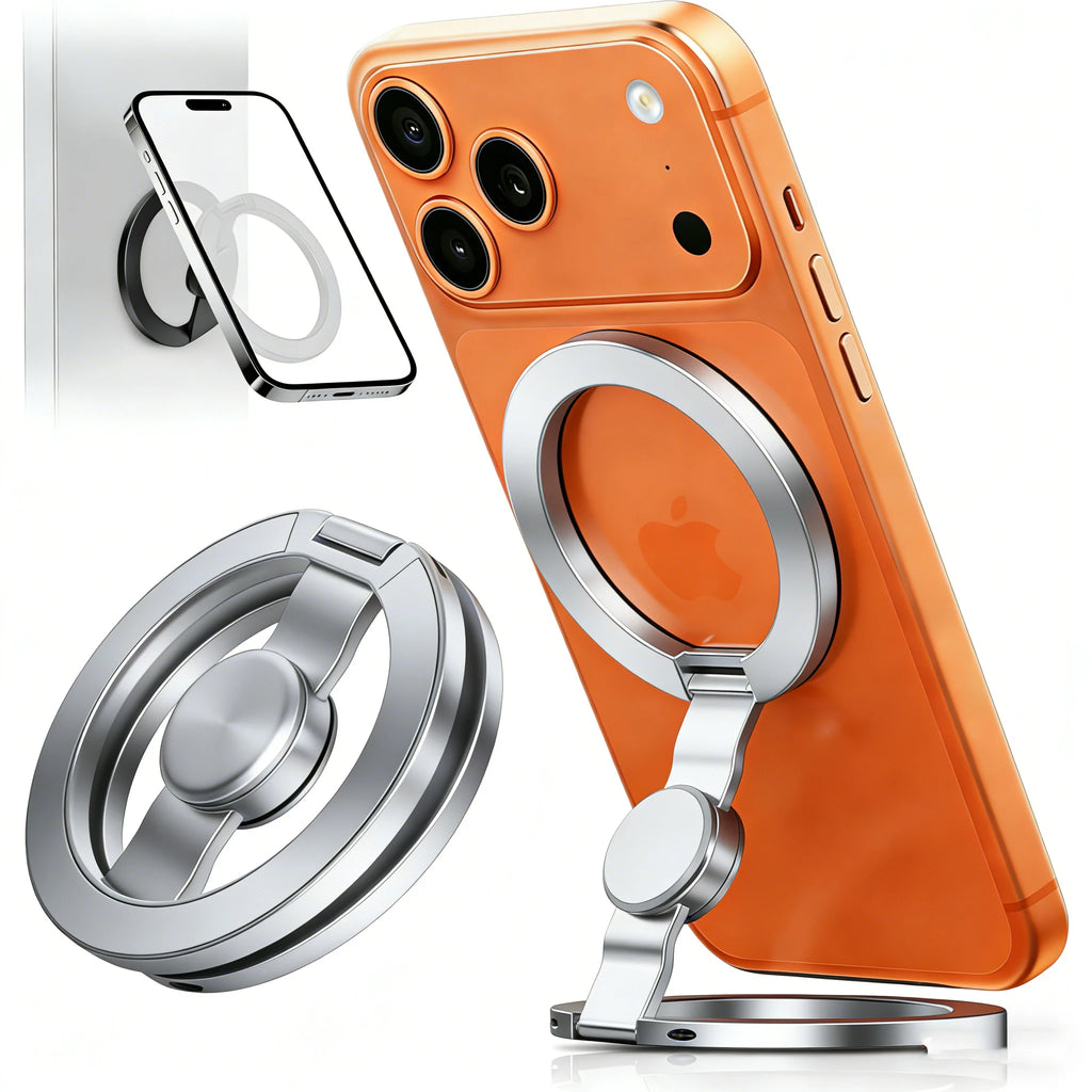 2026 Double-sided Magnetic Rotating Gyroscope Phone Holder Grip for IPhone 17 Air 16 15 14 Pro Max for Mag Safe Stand Accessories