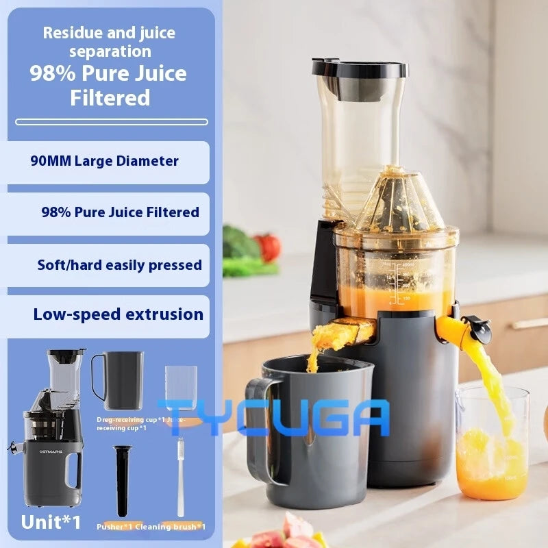 Slow Juicer Machine Whole Fruit No Cutting Dual Filter Pulp Separation 150W Low Speed Masticating Extractor Home Appliances