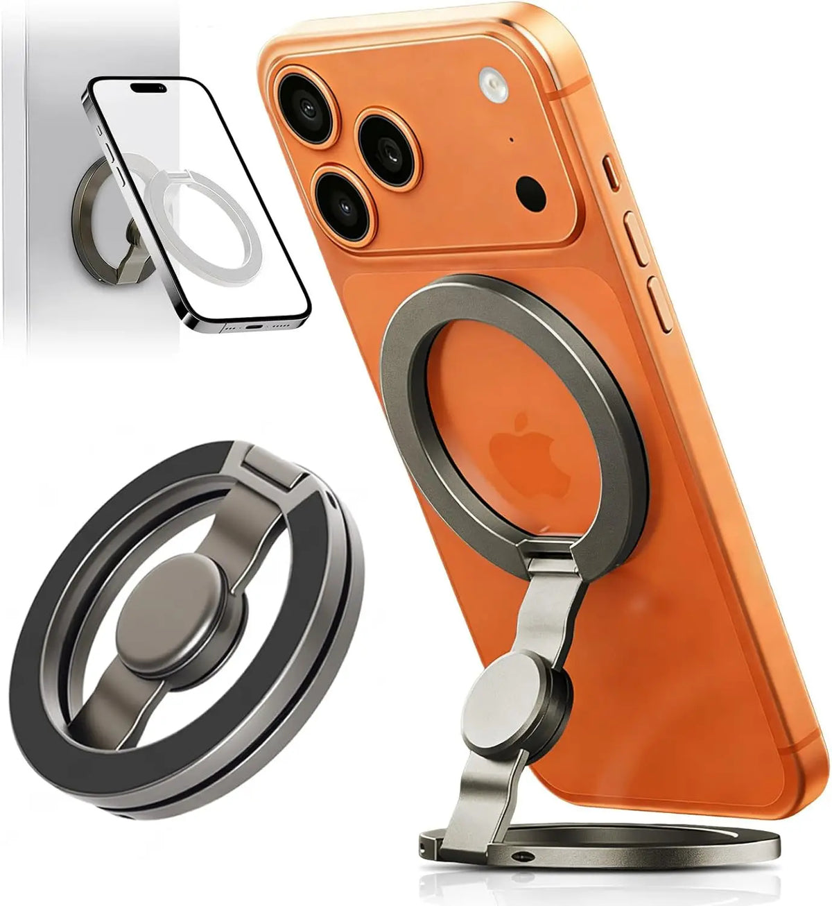 2026 Double-sided Magnetic Rotating Gyroscope Phone Holder Grip for IPhone 17 Air 16 15 14 Pro Max for Mag Safe Stand Accessories