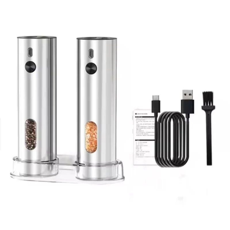 USB Rechargeable Electric Salt And Pepper Grinder with Base Charging Automatic Salt Pepper Grinder Spice Mill For Home Kitchen
