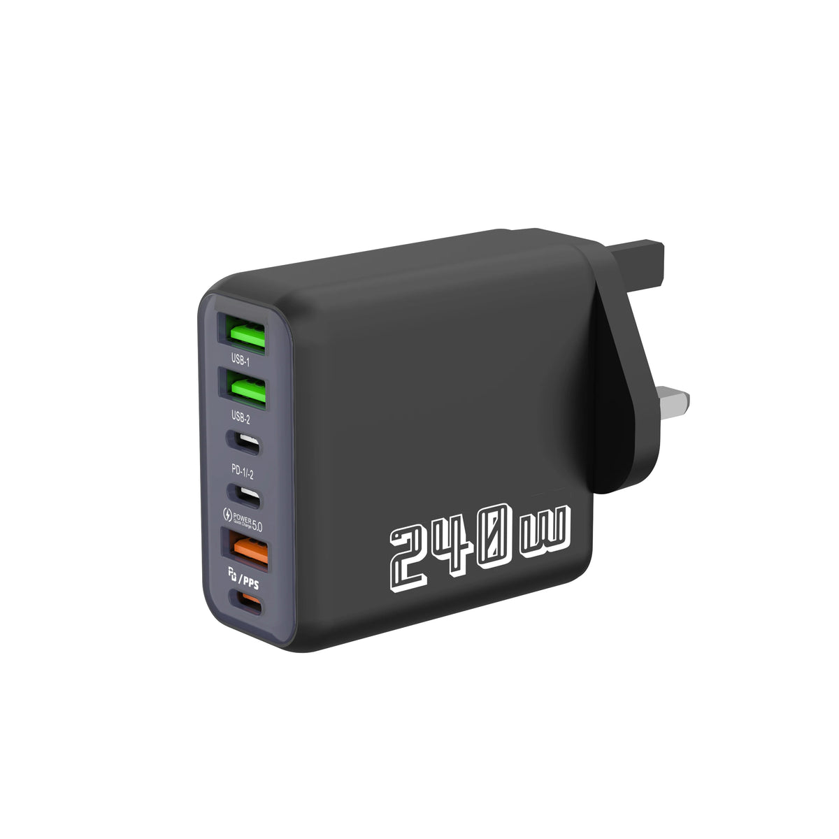 240W 6 Port USB C Charger Super Fast Charging PD3.0 USB C Type C Mobile Phone Charger For iPhone 17 16 pro Samsung Xiaomi ipad