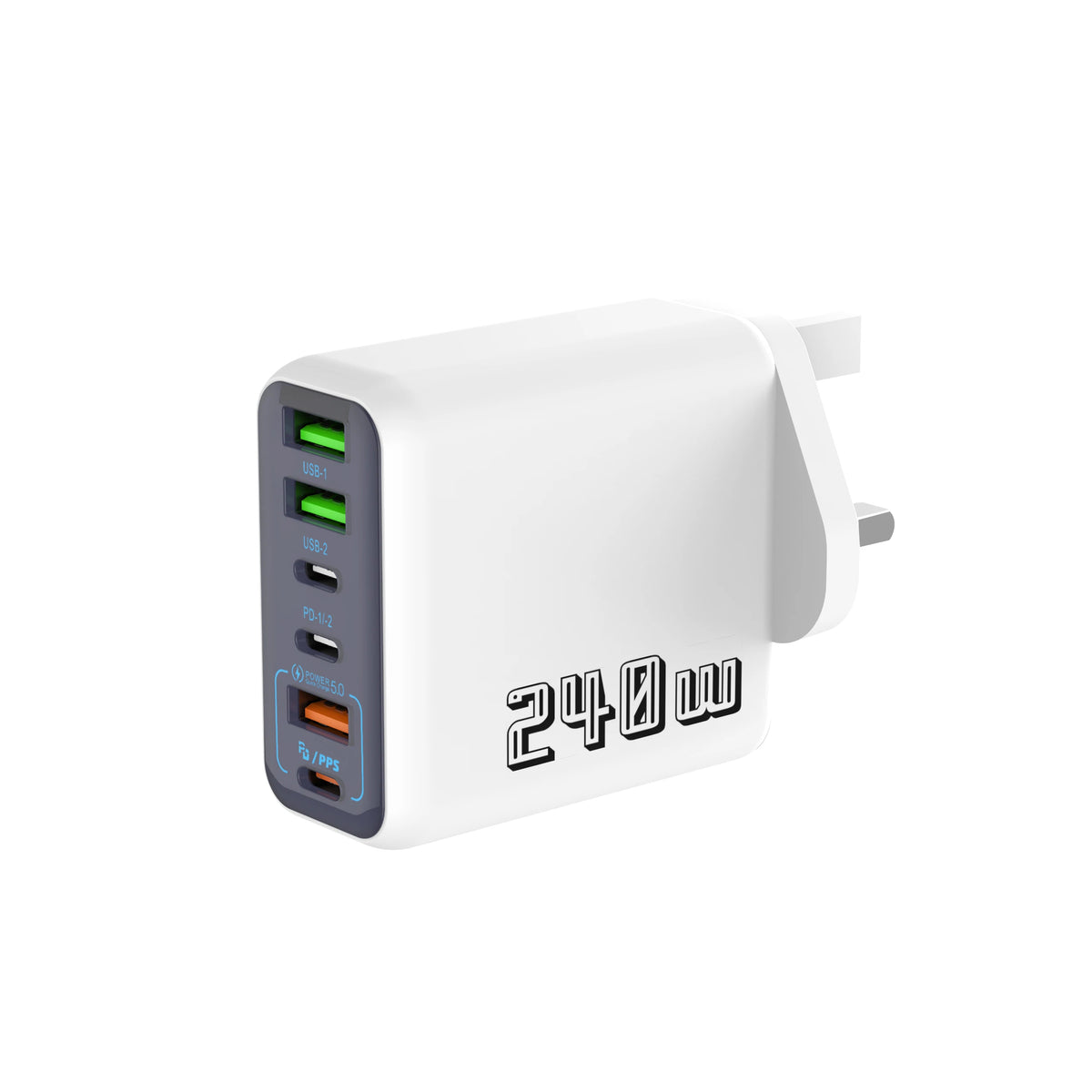 240W 6 Port USB C Charger Super Fast Charging PD3.0 USB C Type C Mobile Phone Charger For iPhone 17 16 pro Samsung Xiaomi ipad