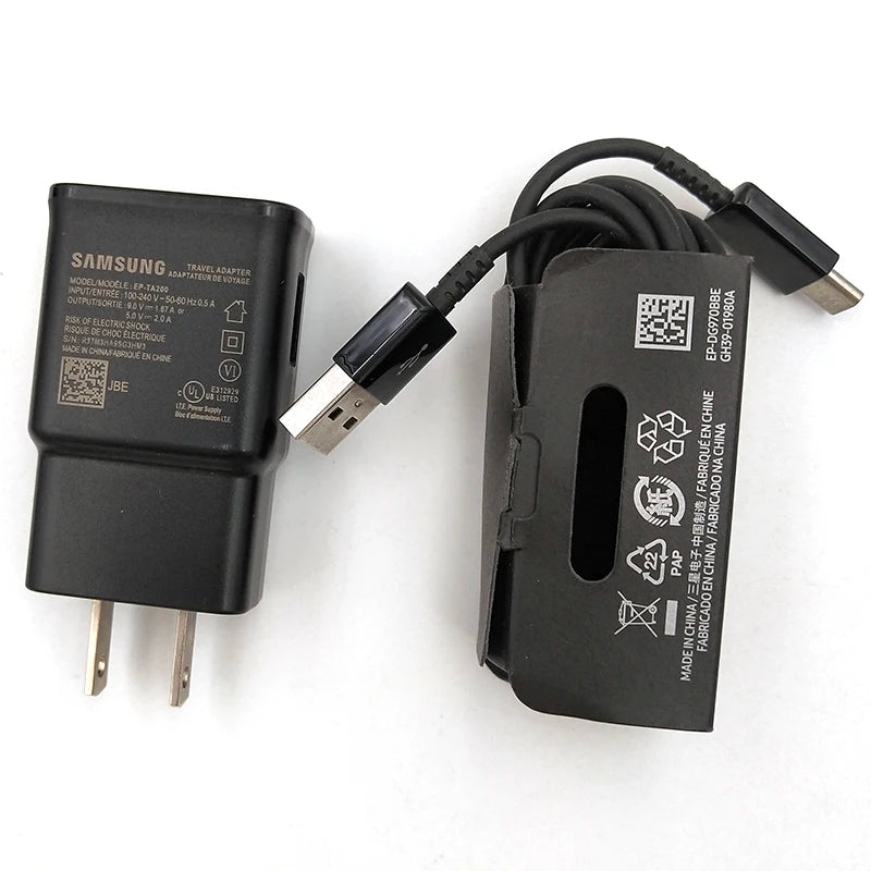 Samsung Galaxy A12 A13 A14 A15 A16 F42 M14 Fast Charger 15W EU/US Wall Power Adapter Type C Cable For Galaxy S10 S9 S8 Plus M55