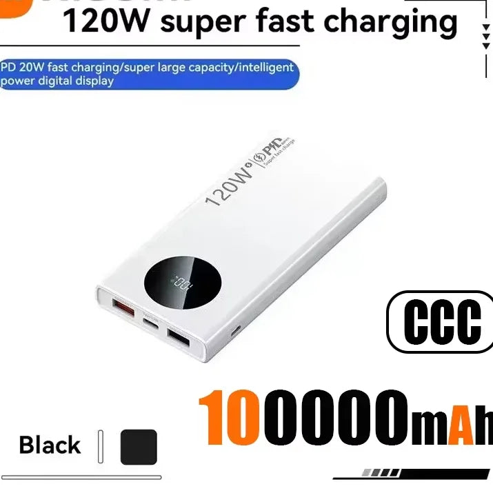 500000mAh High Capacity Power Bank 120W Fast Charging Powerbank Portable Battery Charger For iPhone Samsung Huawei Xiaomi 2026