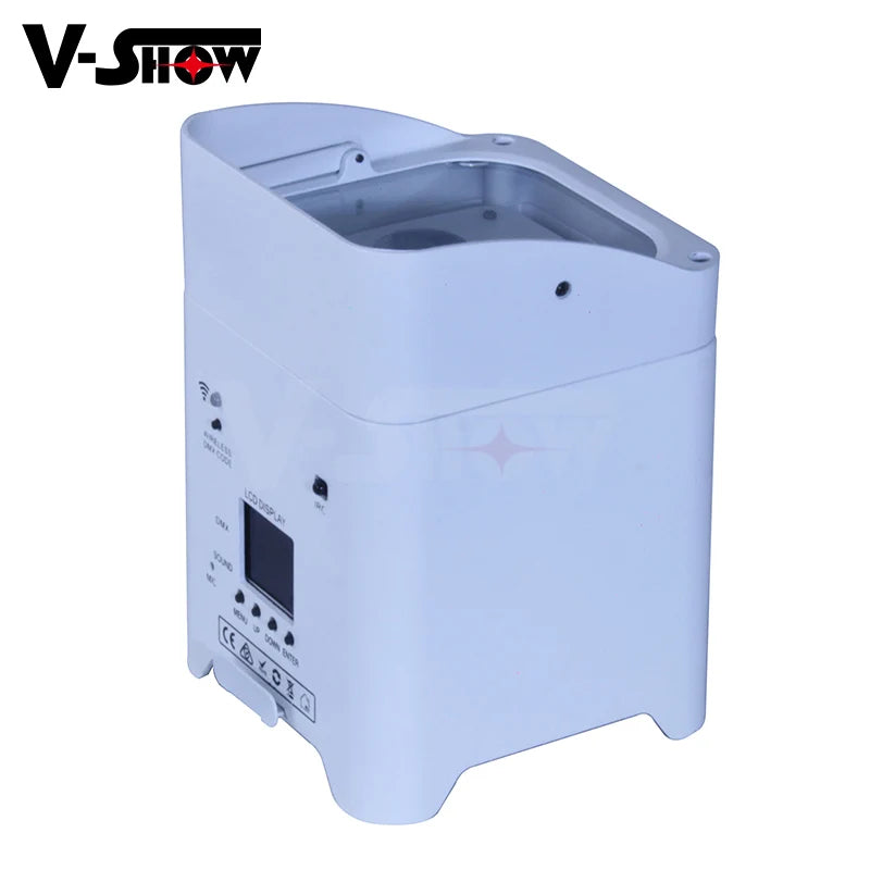 V-show 4pcs With Bag Battery Wireless DMX Wifi Remote Led Wedding Uplight 6x18w RGBWAUV 6in1 LED Par DJ Sound Party lights